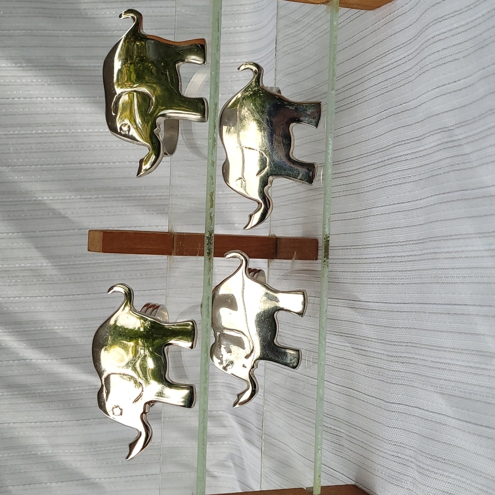 Elephant napkin rings .Set of four